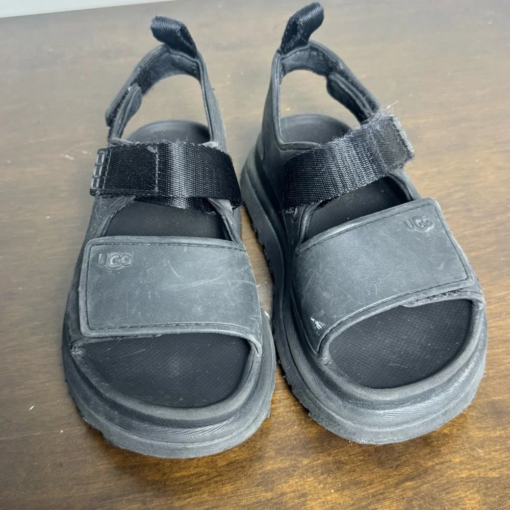 UGG GoldenGlow Sandals Kids 12 Lightweight Sport Platform Black